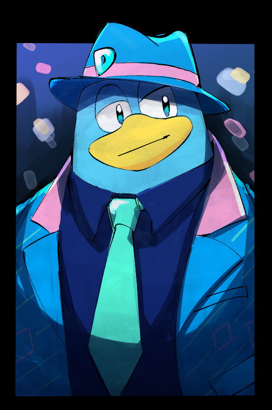 1boy, alternate_costume, bel_(doting123), blue_eyes, blue_headwear, collared_shirt, commentary_request, green_necktie