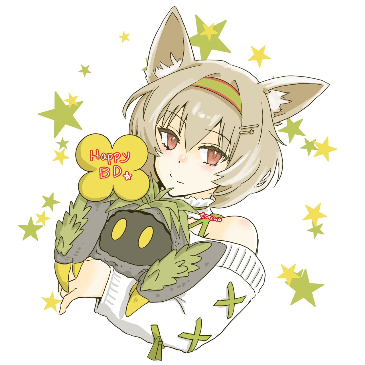1girl, animal_ear_fluff, animal_ears, arknights, bare_shoulders, beanstalk_(arknights), beanstalk_(gift_uncompleted)_(arknights), brown_hair
