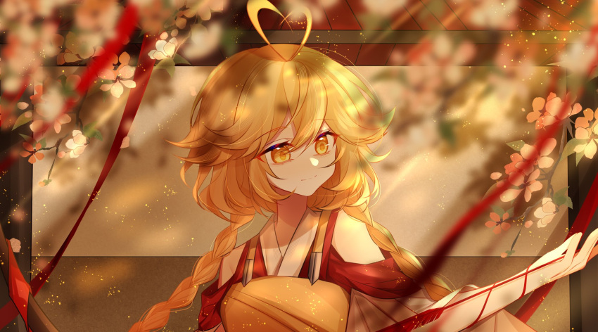 1other, androgynous, antenna_hair, armor, blonde_hair, braid, breastplate, heart_antenna_hair