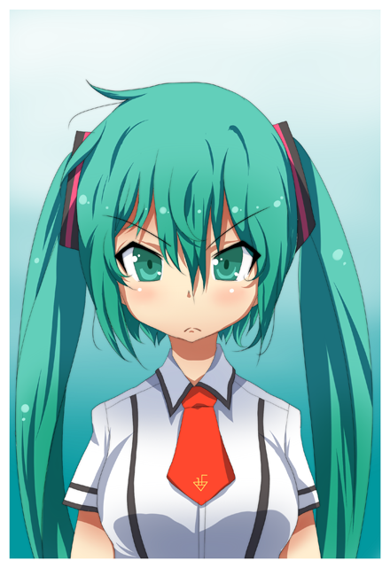 :<, aqua_eyes, baka_to_test_to_shoukanjuu, cosplay, danzero, face, green, green_eyes