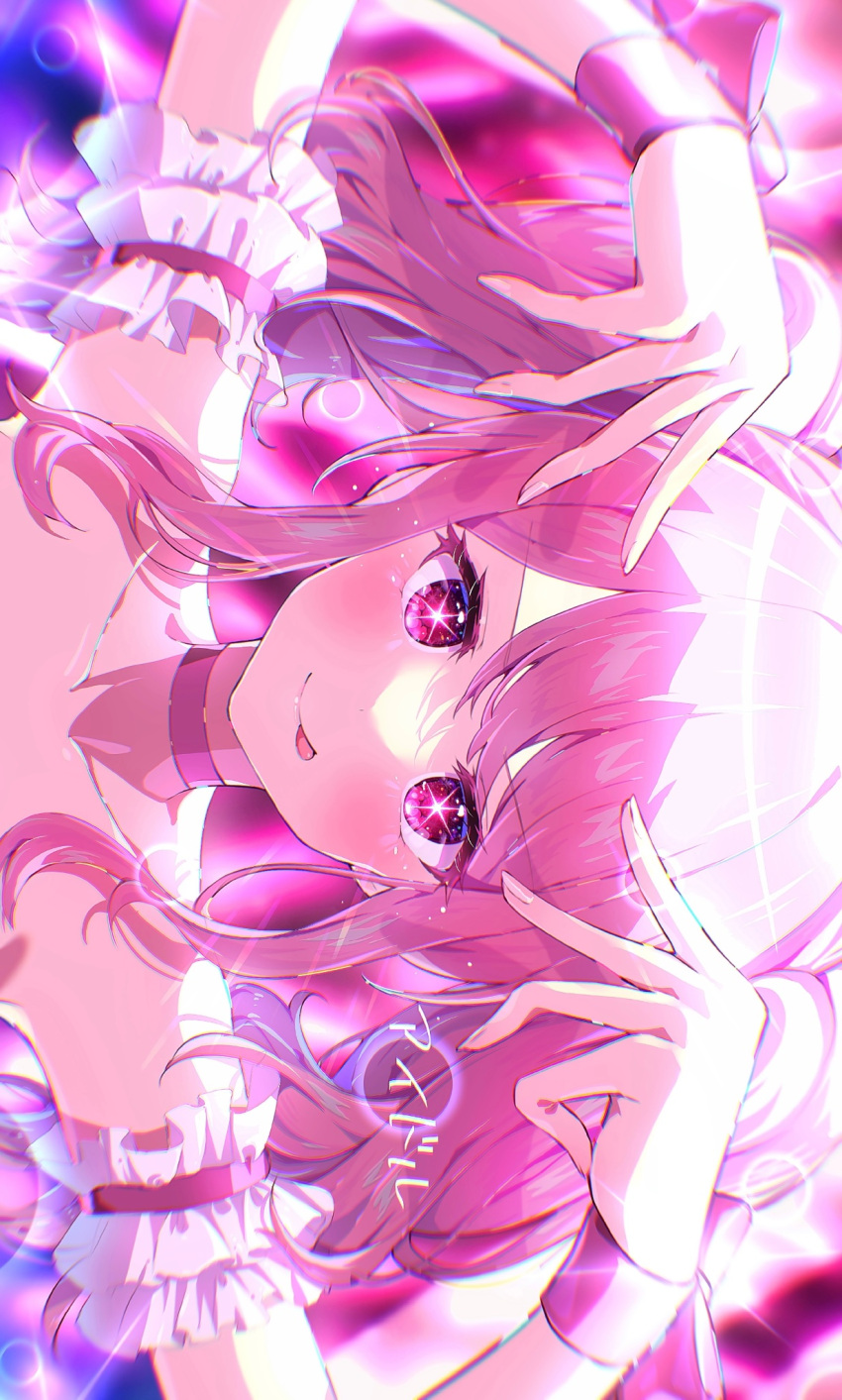 1girl, :p, armband, bang_dream!, bare_shoulders, blurry, blurry_background, blush