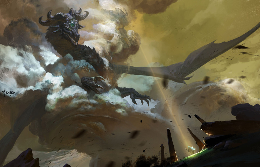 1other, ambiguous_gender, animal_focus, artist_name, bayard_wu, black_horns, black_scales, claws