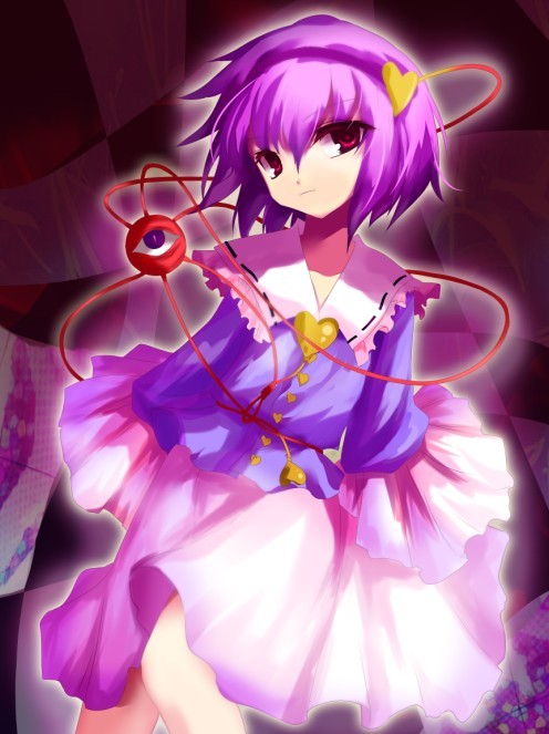 dress, hair_ornament, hairband, heart, kaze_yetworldview, komeiji_satori, lowres, purple_hair