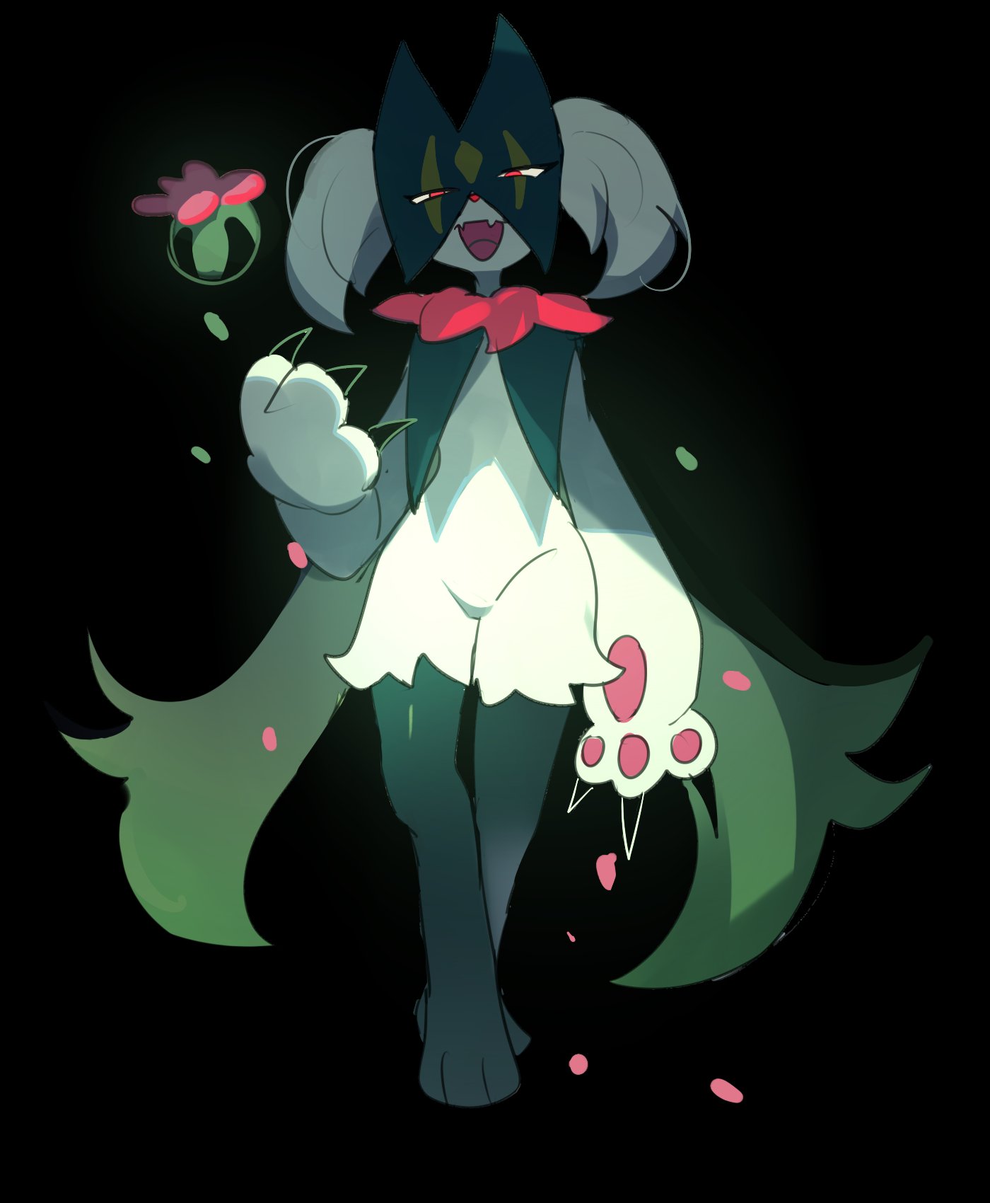 1other, :d, black_background, commentary_request, fang, full_body, furry, furry_other