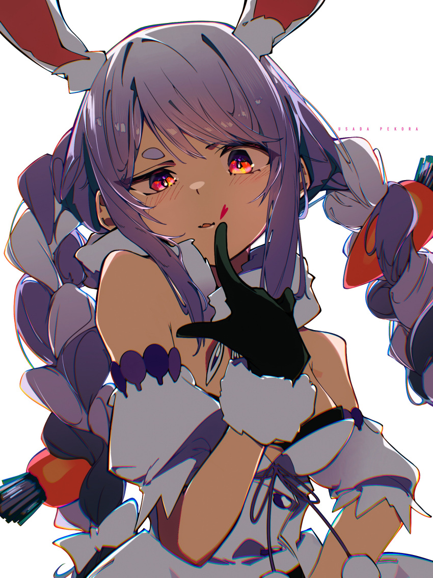 1girl, absurdres, animal_ear_fluff, animal_ears, backlighting, bare_shoulders, black_gloves, blue_hair