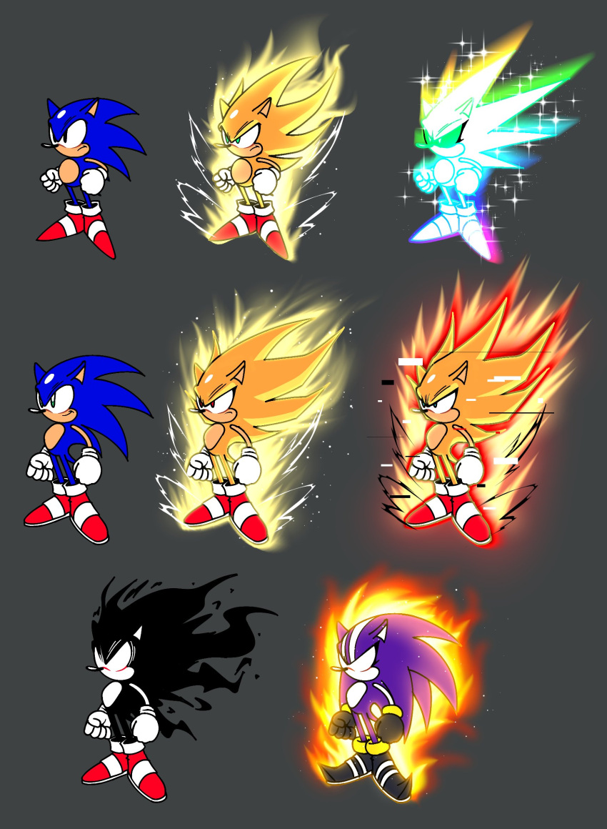 aura, dark_sonic, darkspine_sonic, frown, gloves, glowing, glowing_eyes, green_eyes