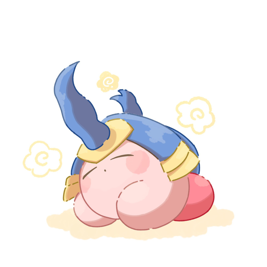 beetle_kirby, closed_eyes, closed_mouth, copy_ability, flower, highres, kirby, kirby:_star_allies