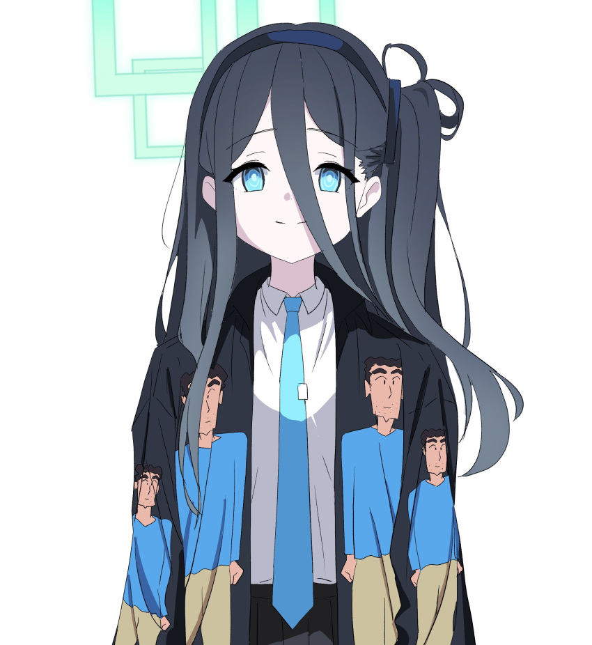 1girl, absurdly_long_hair, absurdres, aris_(blue_archive), black_hair, black_hairband, black_skirt, blue_archive