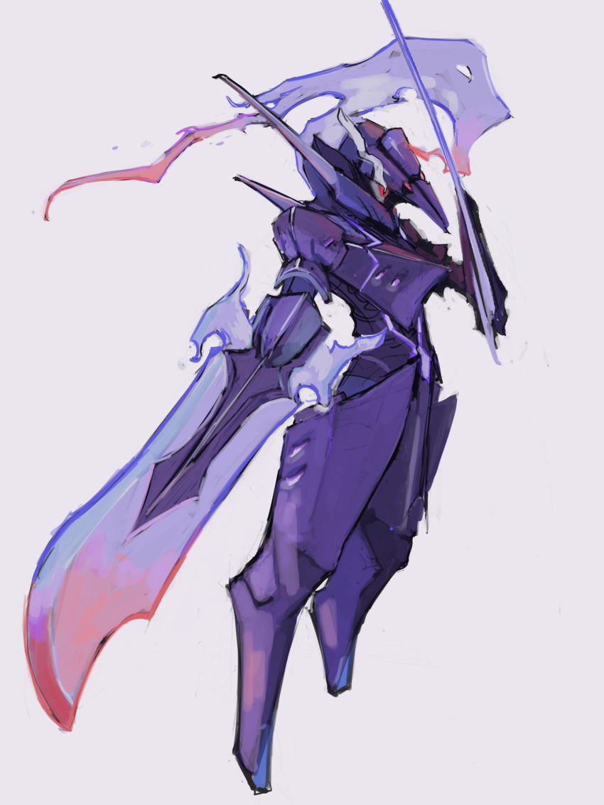 arm_blade, armor, artist_name, ceruledge, character_name, colored_skin, fiery_hair, glowing