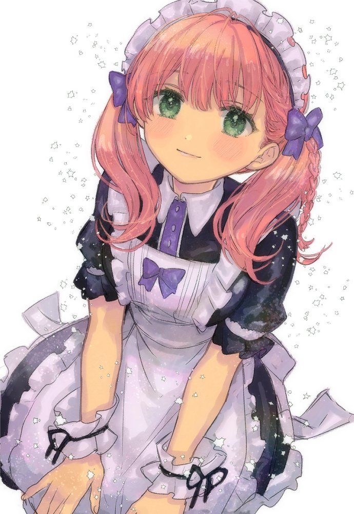 1girl, apron, atelier_(series), atelier_escha_&amp;_logy, black_dress, blue_bow, bow, braid