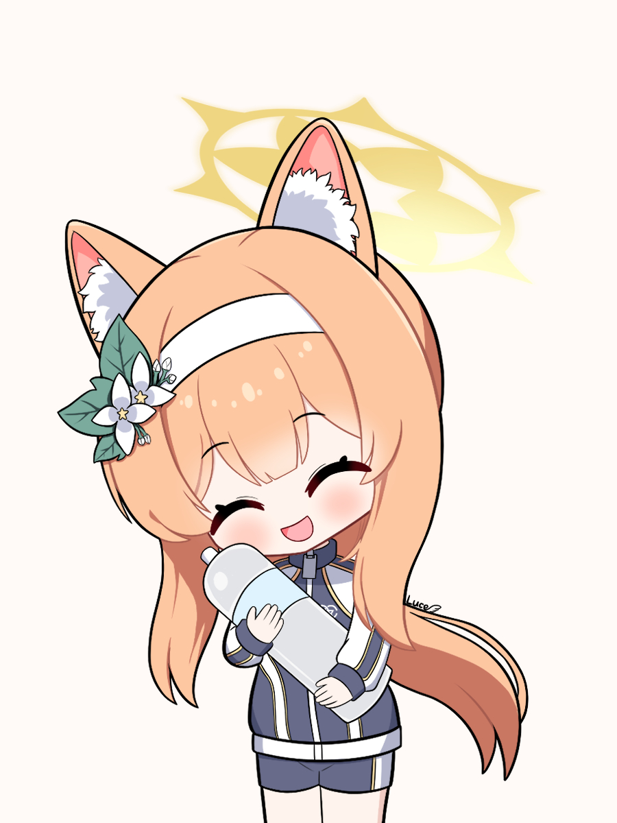 1girl, :d, ^_^, animal_ear_fluff, animal_ears, artist_name, black_jacket, black_shorts