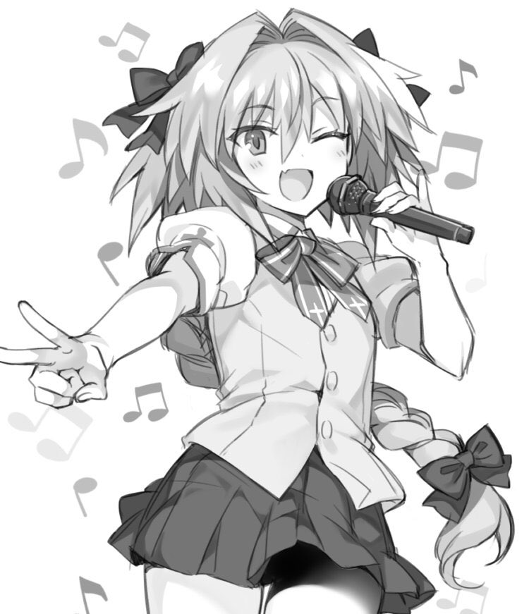 1boy, ;d, alternate_costume, astolfo_(fate), bow, bowtie, braid, cowboy_shot