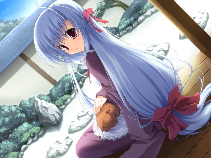 cat, dutch_angle, game_cg, gift, gift_(game), gift_eternal_rainbow, hair_bow, kamishiro_yukari_(gift)