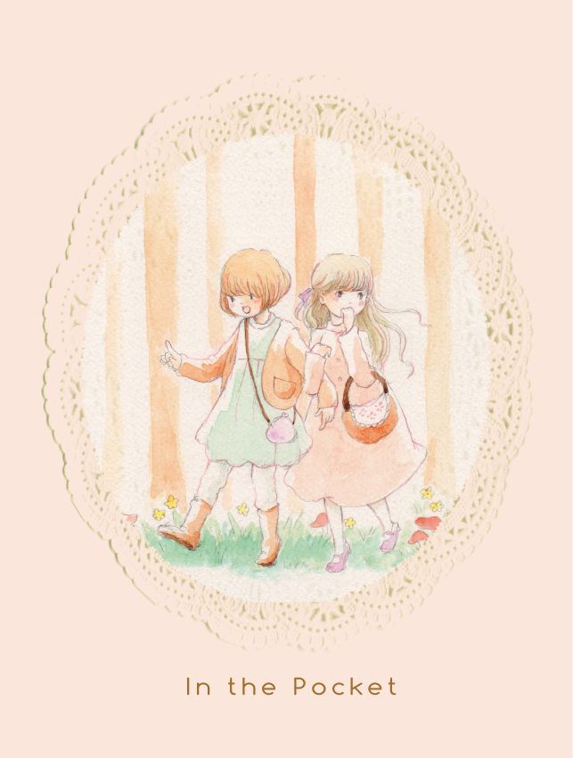 2girls, :d, bag, bob_cut, boots, brown_footwear, brown_hair, bug
