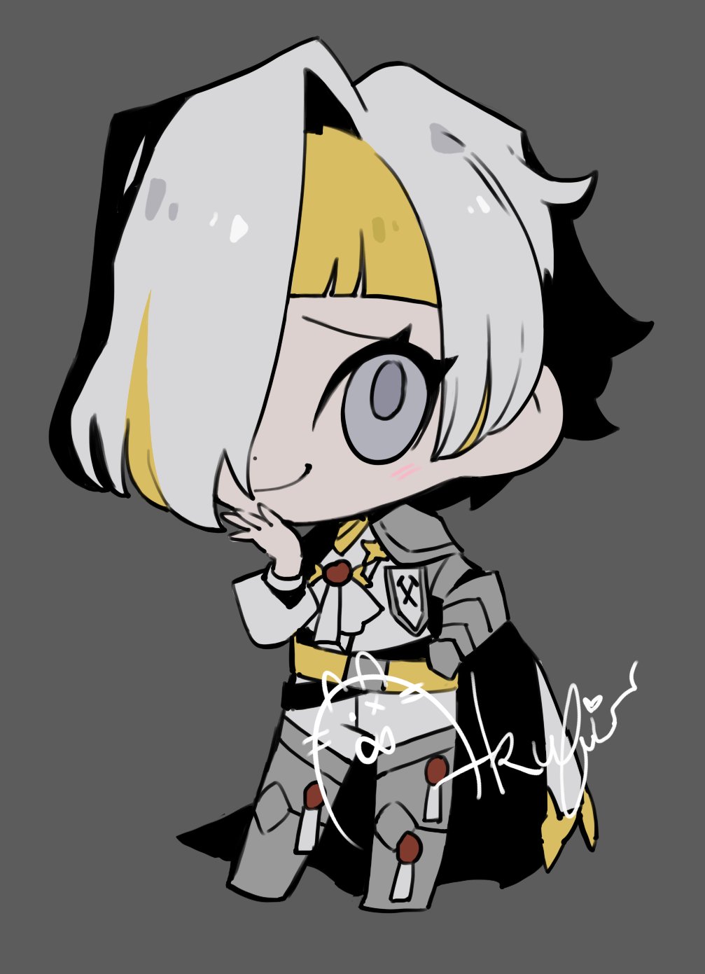 1girl, akubimtcat, armor, armored_boots, ascot, belt, blonde_hair, boots