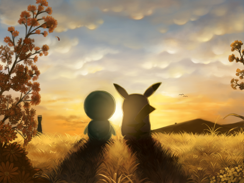 no_humans, pikachu, piplup, pokemon, pokemon_(creature), pokemon_(game), pokemon_dppt, pokemon_rgby