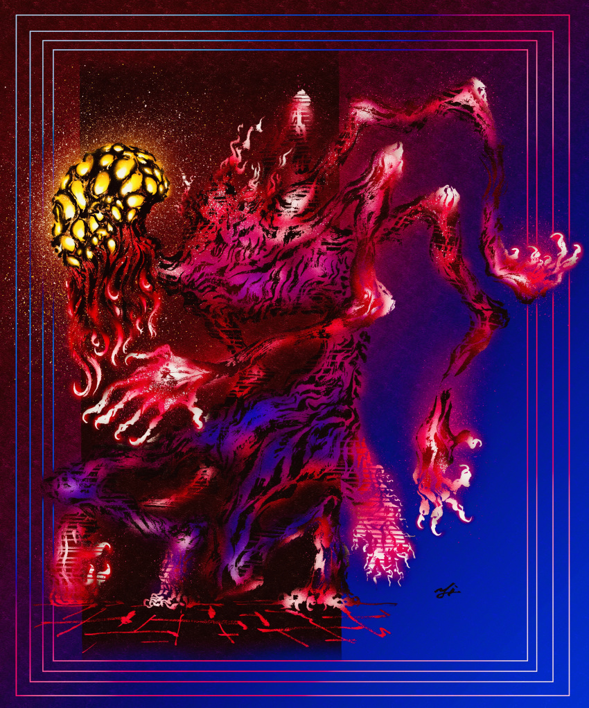 absurdres, amygdala, bloodborne, border, deadpool_yuchan, digitigrade, eldritch_abomination, emaciated