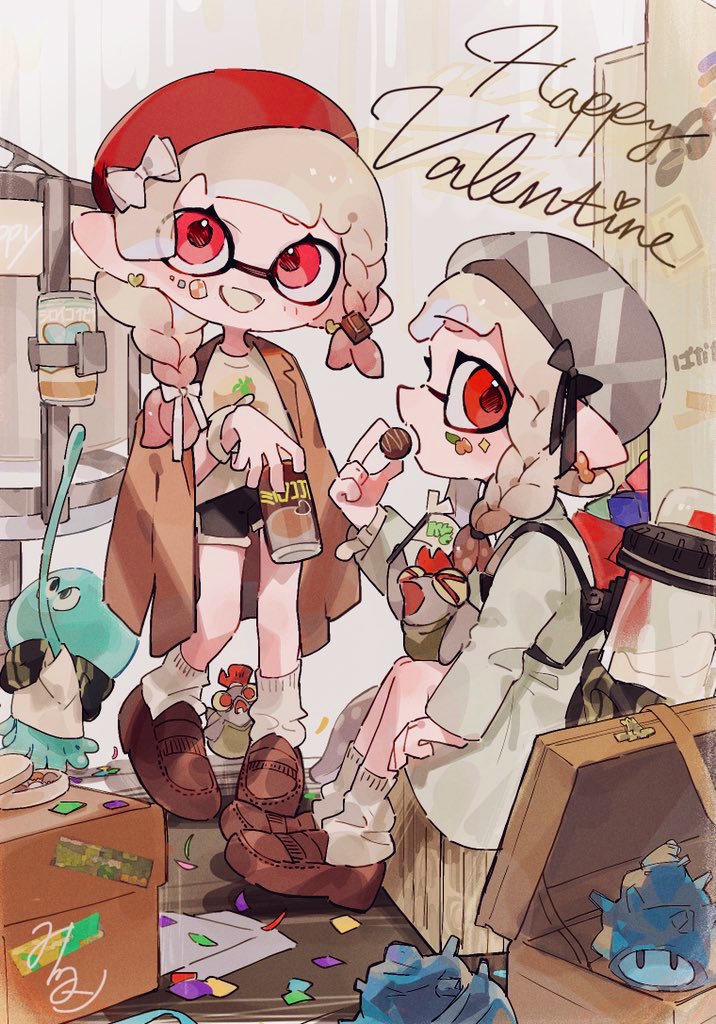 >_<, 2girls, :d, animal_on_lap, asymmetrical_hair, beret, black_ribbon, black_shorts