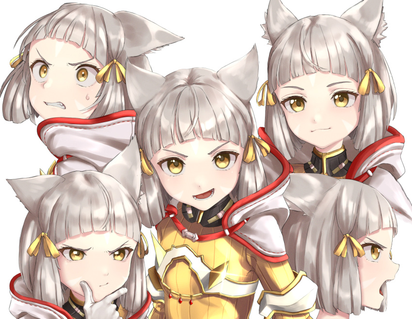 1girl, absurdres, animal_ear_fluff, animal_ears, arched_bangs, cat_ears, commentary, eilier_project
