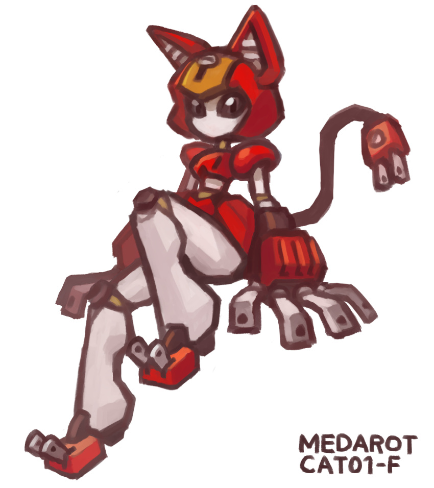 1girl, animal_ears, cat_ears, electric_plug_tail, helmet, highres, humanoid_robot, looking_at_viewer