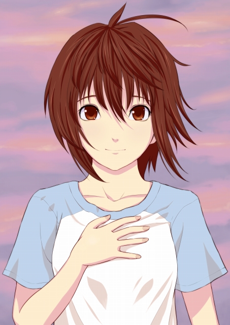 brown_hair, mamoru_(sister_princess), mizugame, raglan_sleeves, short_hair, sister_princess