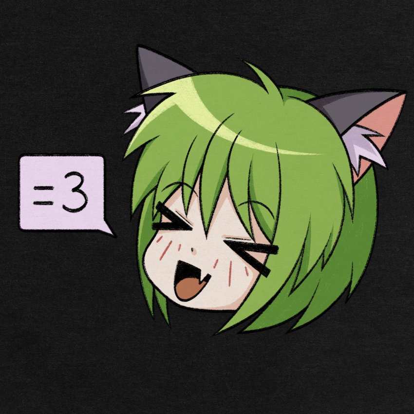 >_<, 1girl, animal_ear_fluff, animal_ears, black_background, blush, cat_ears, cryptidhermit