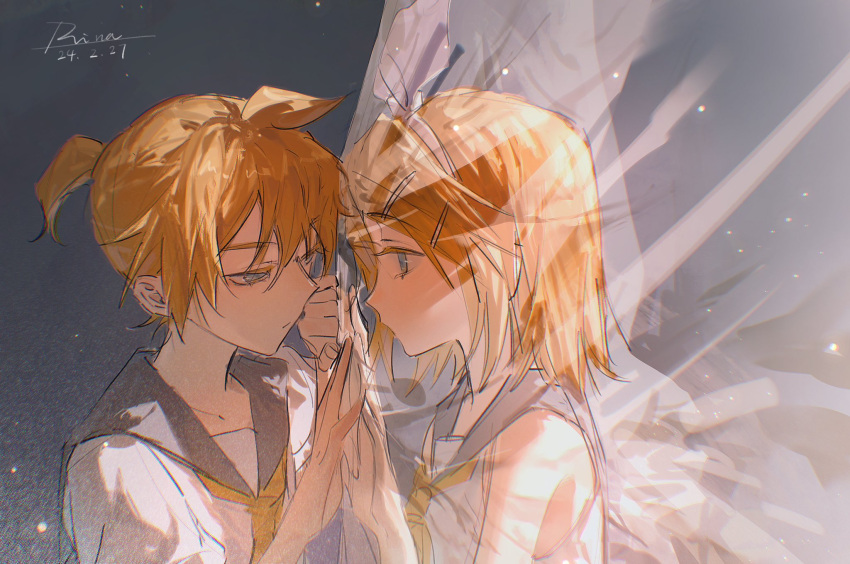 2024, ahoge, aihara-rina, bare_arms, bare_shoulders, blonde_hair, blue_eyes, bow