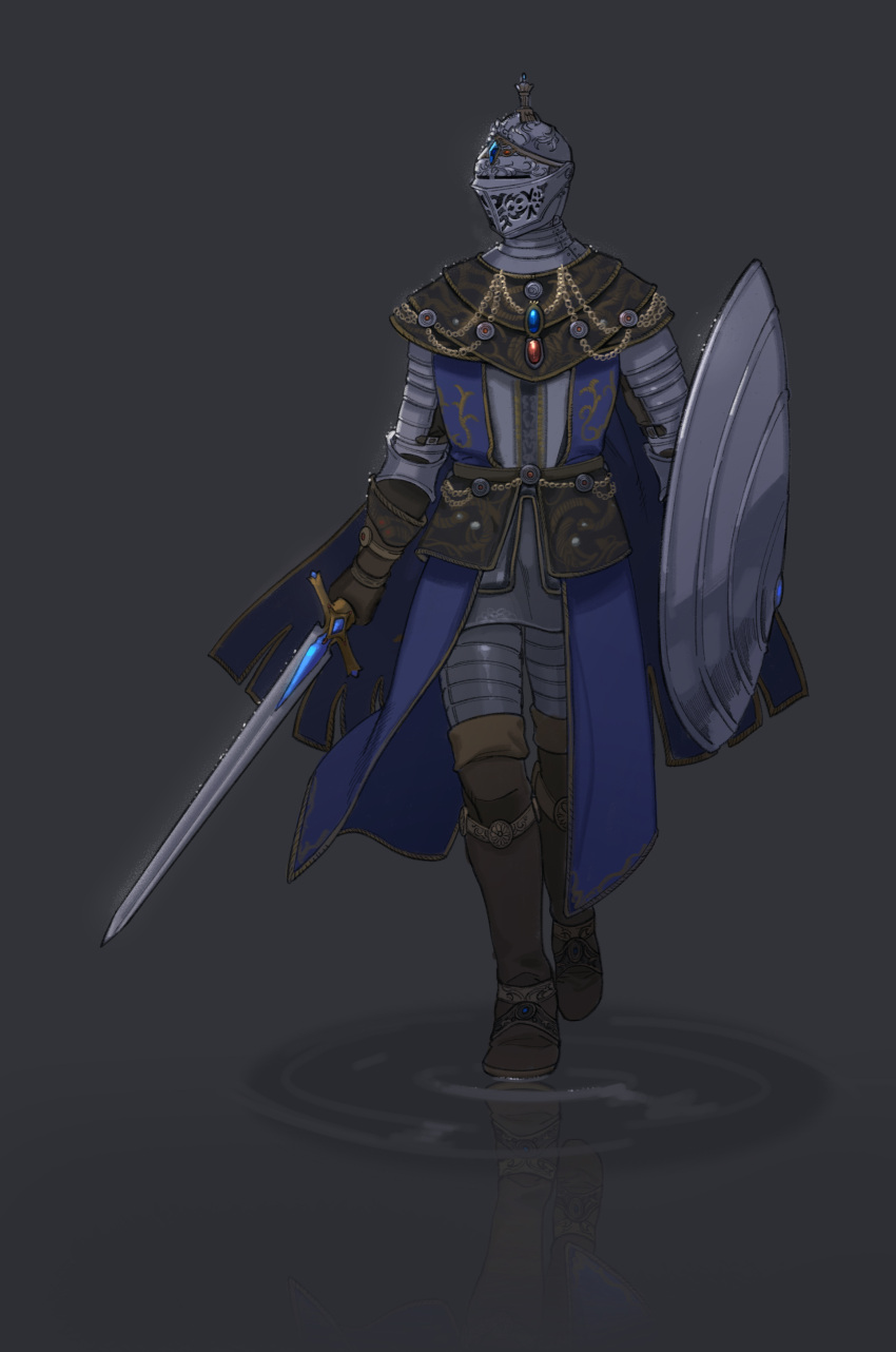 1other, absurdres, ambiguous_gender, armor, brown_footwear, brown_gloves, carian_knight_(elden_ring), chain