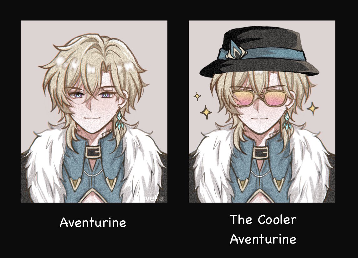1boy, aqua_shirt, aventurine_(honkai:_star_rail), black_collar, black_hat, black_jacket, blonde_hair, character_name