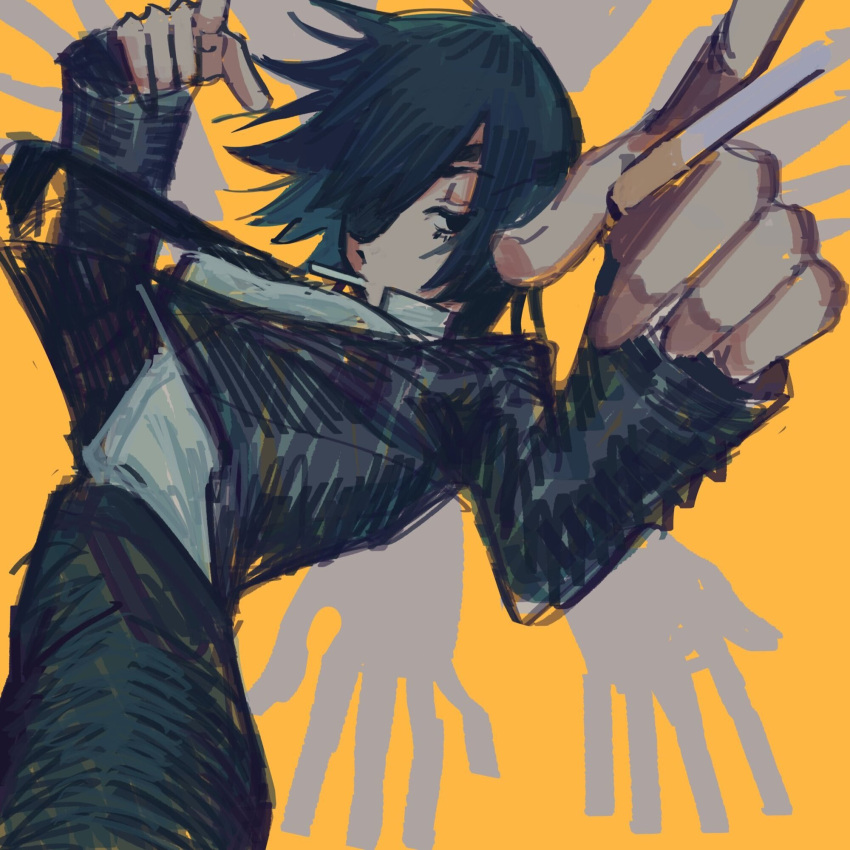 1girl, alcohol, beer, black_hair, candy, chainsaw_man, ck, controller
