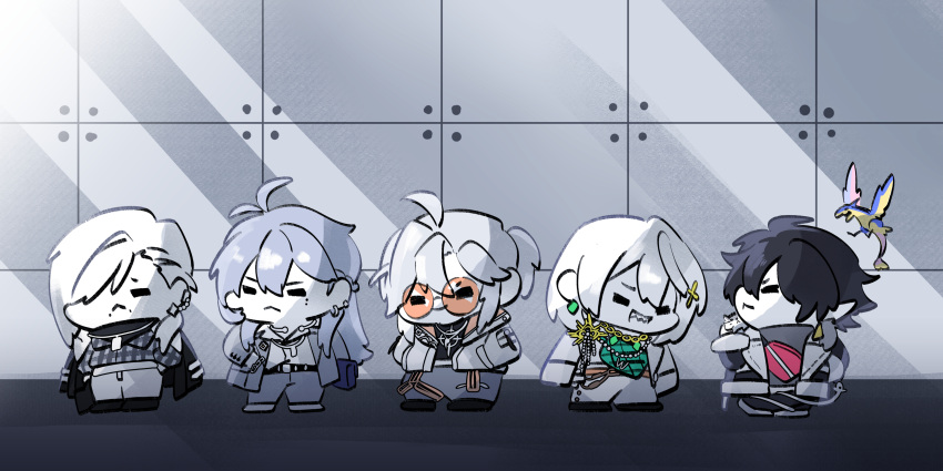 5boys, =_=, absurdres, ahoge, alchemy_stars, amol_0523, anatoli_(alchemy_stars), averting_eyes