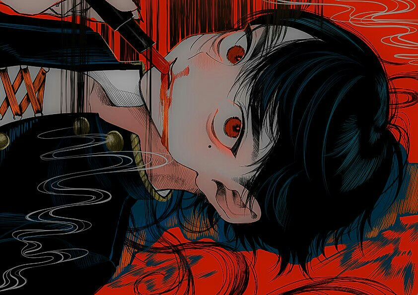 1boy, bishounen, black_collar, black_jacket, blood, buttons, close-up, collar