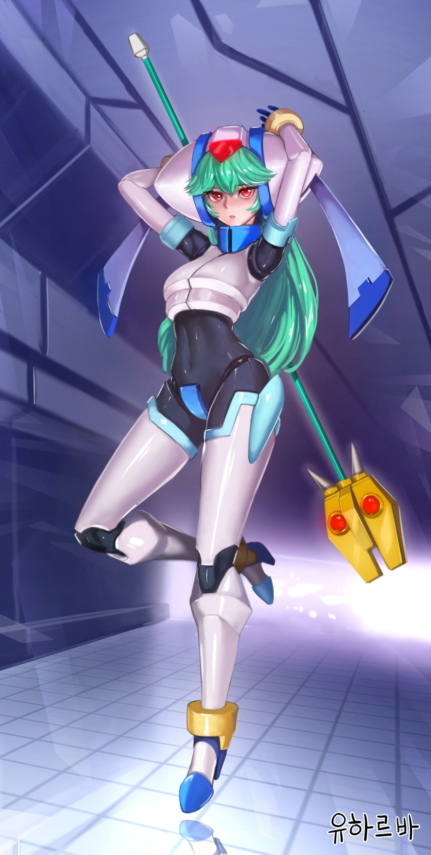 1girl, absurdres, armor, black_bodysuit, bodysuit, breasts, covered_navel, crop_top