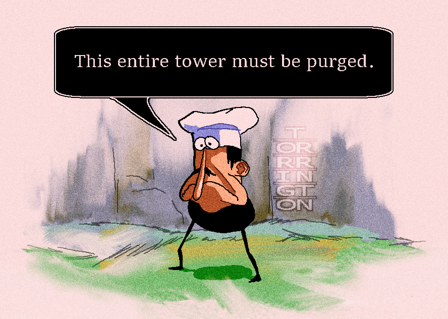 1boy, amputee, anatomical_nonsense, armless_amputee, artist_name, black_hair, black_pants, chef_hat