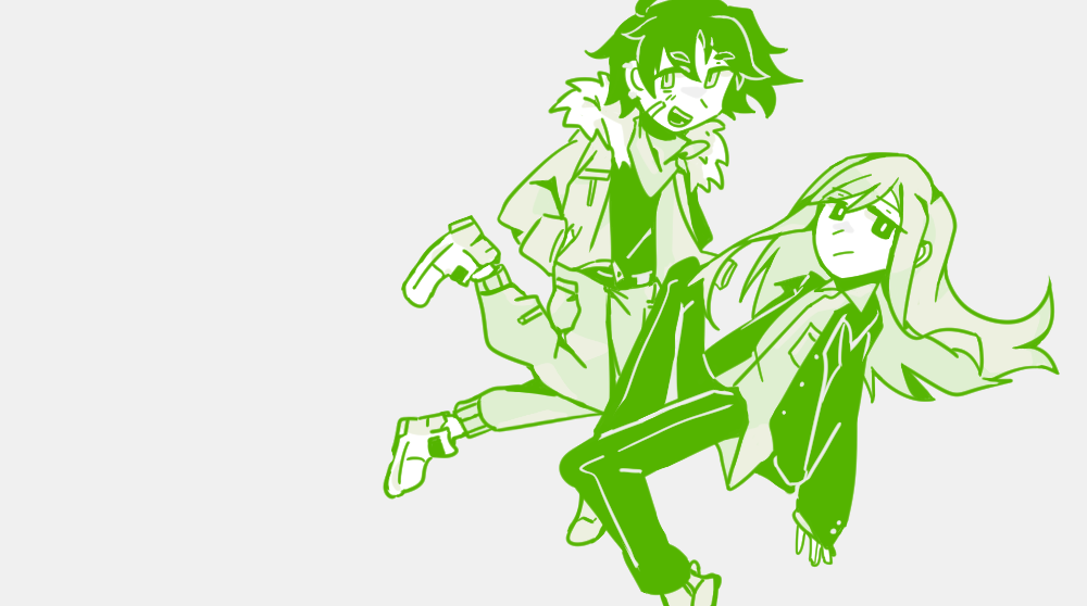 >:), 1boy, 1girl, :d, bandaid, bandaid_on_cheek, bandaid_on_face, bandana
