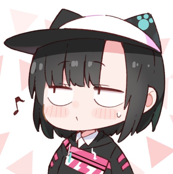 1girl, animal_ears, animal_hat, averting_eyes, baseball_cap, black_hair, black_hoodie, blush