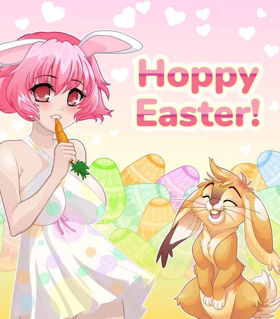 blush_blush, carrot, crush_crush, elle_(crush_crush), happy_easter, nimh_(blush_blush)
