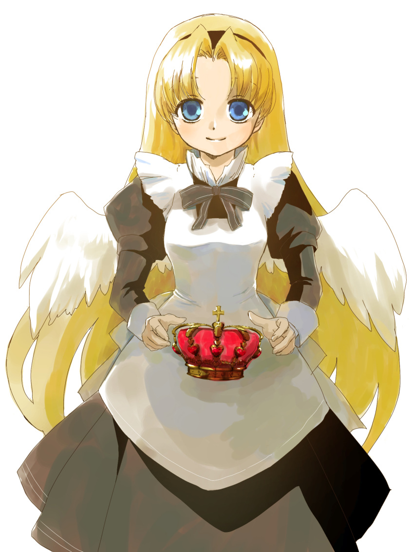 1girl, alice_(alicesoft), alicesoft, asato04, black_bow, black_dress, black_hairband, blonde_hair