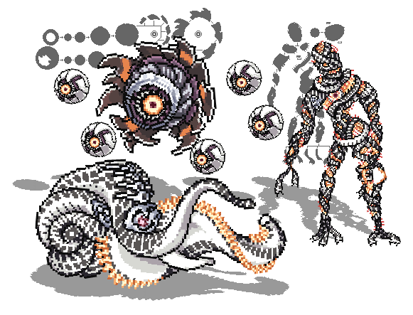 ameya_(pixiv_35786714), black_eyes, digimon, digimon_story:_cyber_sleuth, eater_(digimon), eater_(humanoid_mode), eater_(purebreed_mode), eater_bit