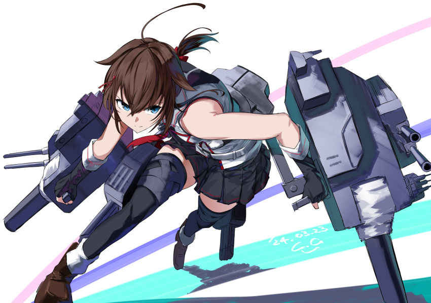1girl, absurdres, ahoge, blue_eyes, braid, breasts, brown_hair, gegeron