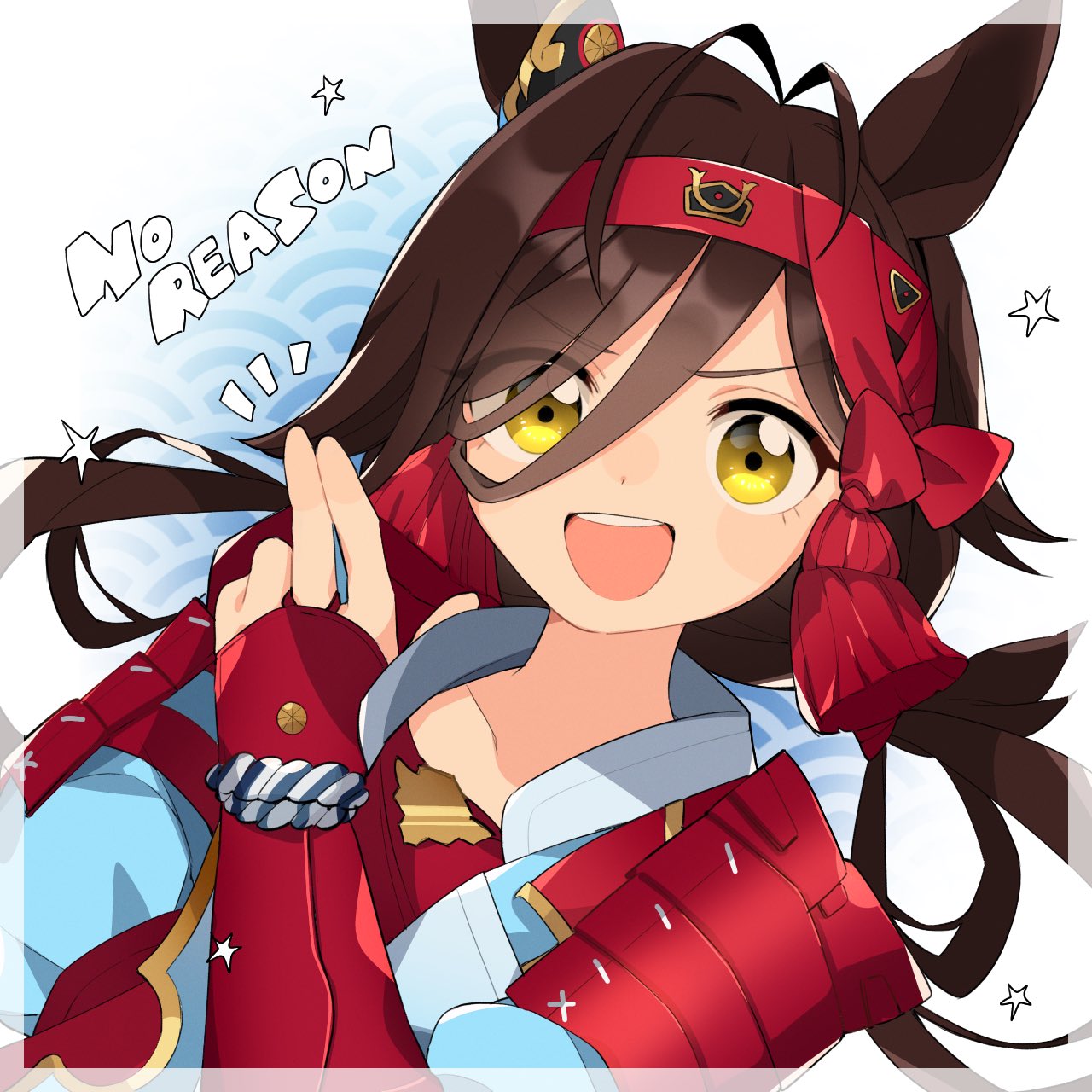 1girl, animal_ears, armor, blush, brown_hair, character_name, collarbone, commentary_request