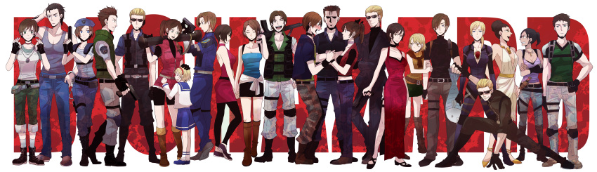 absurdres, ada_wong, albert_wesker, angry, arm_up, ashley_graham, bazooka, belt