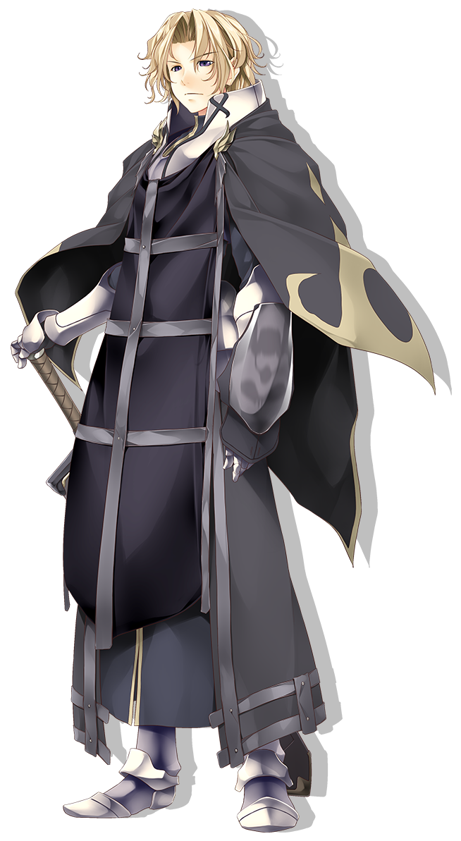 1boy, armor, armored_boots, armored_gloves, atelier-moo, blonde_hair, blue_eyes, boots