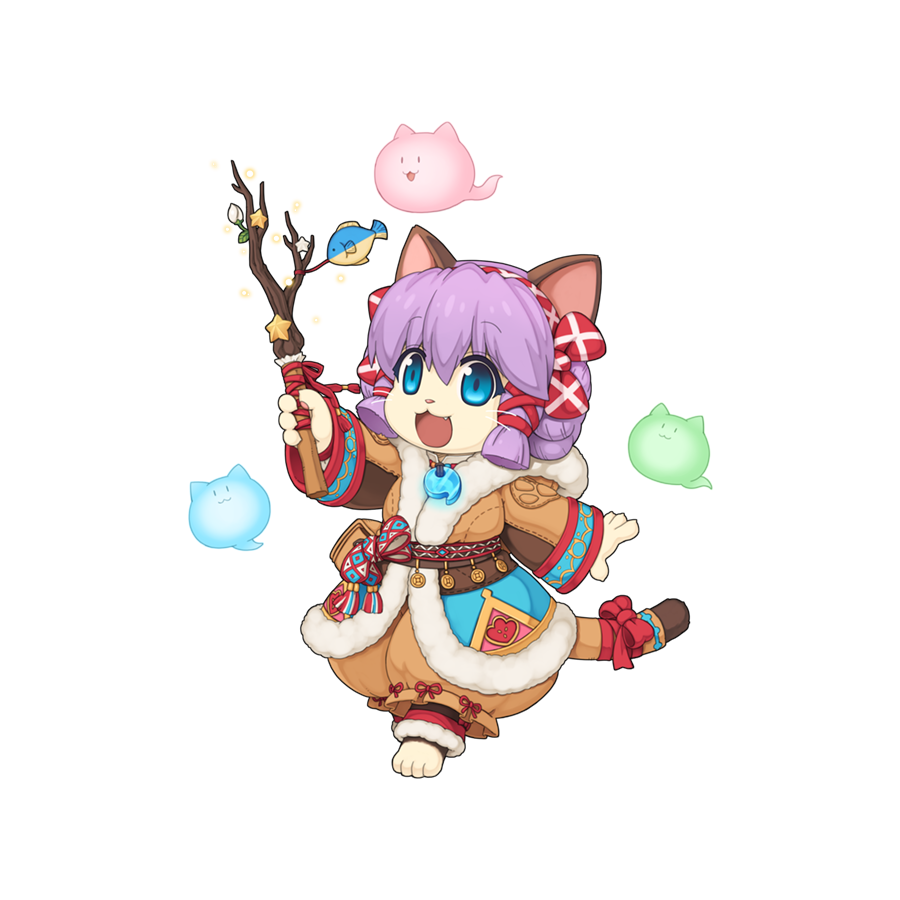 1girl, :3, animal_ears, barefoot, blue_eyes, bow, brown_coat, brown_pants