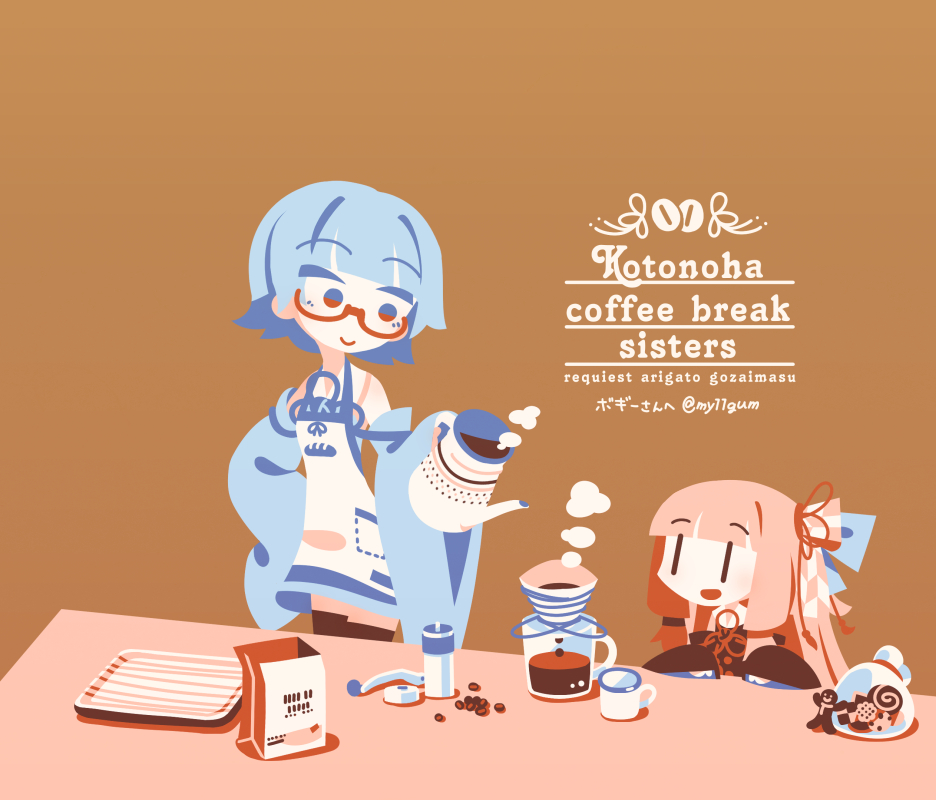alternate_hair_length, alternate_hairstyle, alternate_height, apron, bag, bag_of_cookies, black_dress, black_sleeves