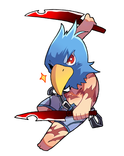 1boy, belt, black_belt, chibi, commission, dual_wielding, emon-yu, full_body