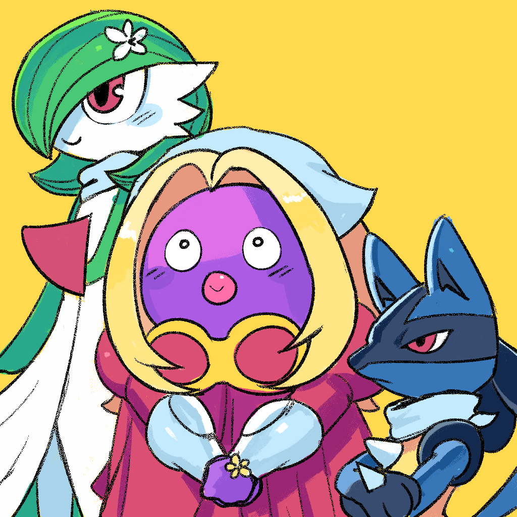 3girls, animal_ears, animal_hands, arm_at_side, bandana, black_fur, blonde_hair, blue_bandana