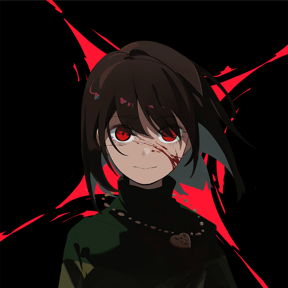 +_+, 1other, blood, blood_on_face, chara_(undertale), closed_mouth, guangchenren, heart