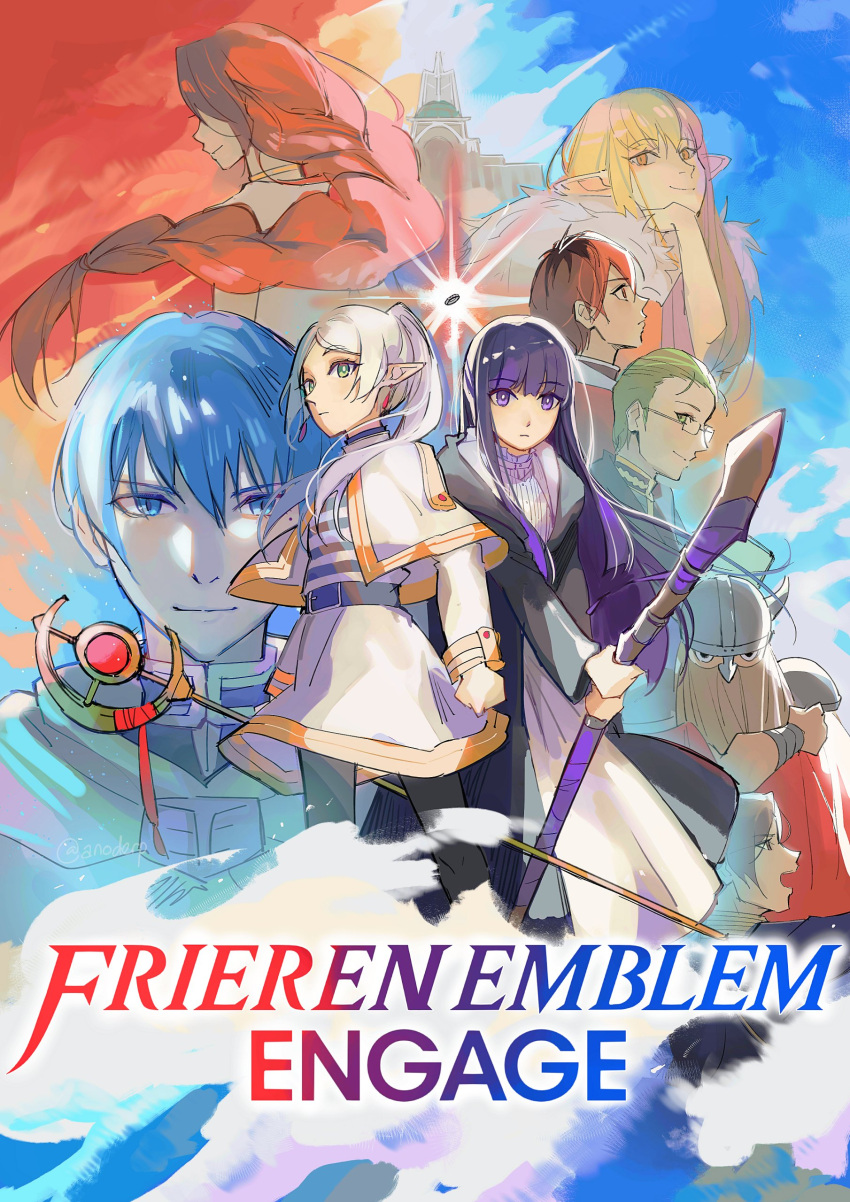 absurdres, anocurry, box_art, brand_name_imitation, character_name, earrings, eisen_(sousou_no_frieren), elf
