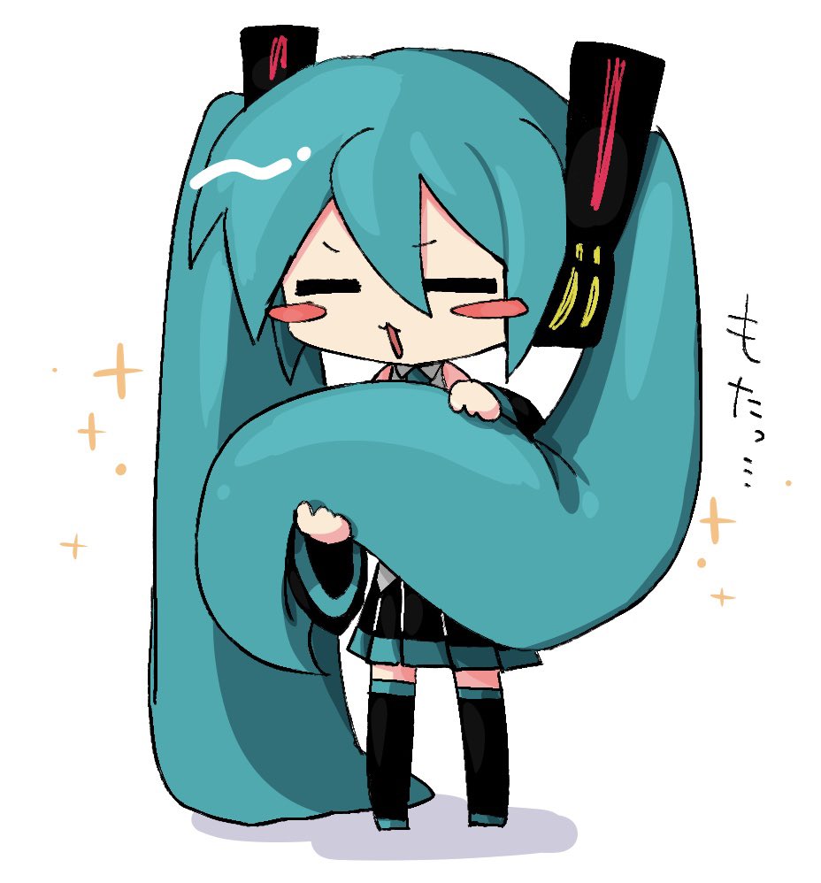 1girl, absurdly_long_hair, aqua_hair, aqua_necktie, black_footwear, black_skirt, black_sleeves, black_thigh_boots